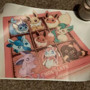 Plush Eeveelution Chocolate Box Print - Pink